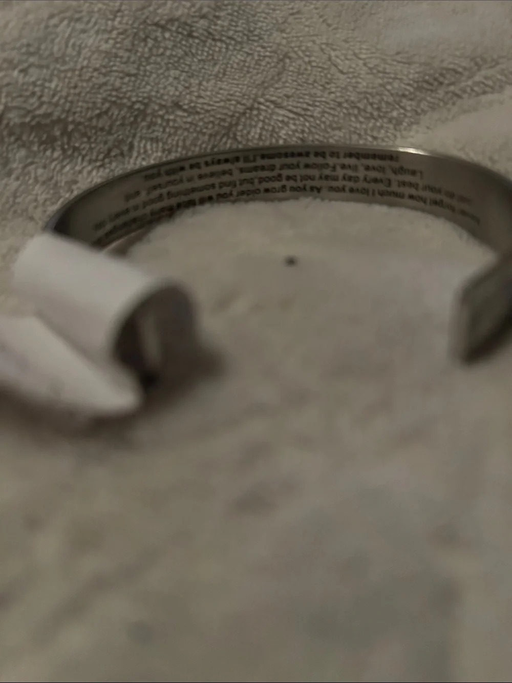 Silver Engraved love message Cuff Bracelet